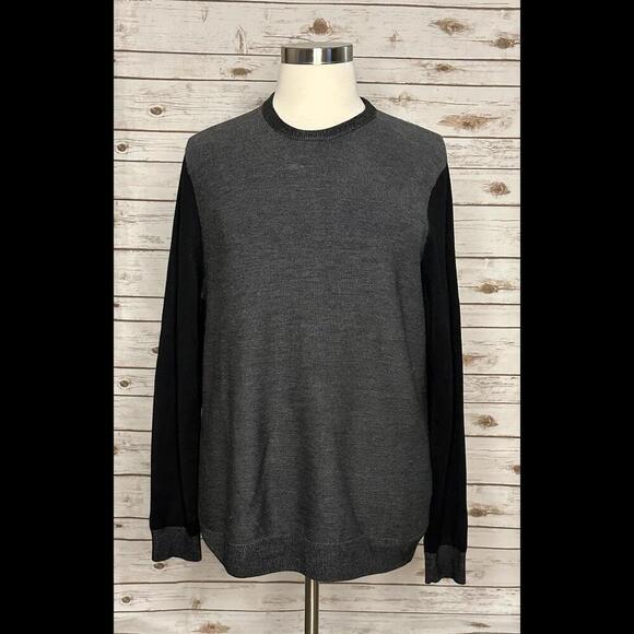 Vince 100% wool grey and black colorblock sweater Size XL - Picture 1 of 5